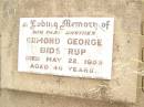 Ormond George BIDSTRUP, brother, died 22 May 1953 aged 40 years; Warra cemetery, Wambo Shire 