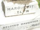 
Margaret Ellen,
daughter of F. & M. MCCORMACK,
died 17 March 1909 aged 4 years;
Warra cemetery, Wambo Shire
