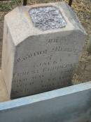 
Ernest (Jack) CROUCHER,
died 13 May 1910 aged 4 years 8 months;
Warra cemetery, Wambo Shire
