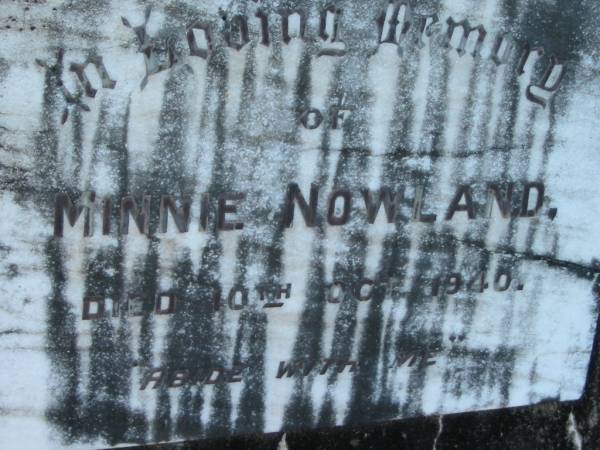 Minnie NOWLAND  | 10 Oct 1940  | Wonglepong cemetery, Beaudesert  | 