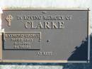 
CLARKE, Raymond George,
died 8-2-2002, 64 years;
Woodford Cemetery, Caboolture
