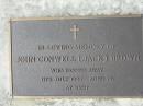 
John Conwell (Jack) BROWN,
died 11 July 1997 aged 76;
Woodford Cemetery, Caboolture
