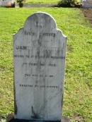 
James MCMURTHRY,
accidentally killed Woodford 1 Feb 1910,
erected by sister;
Woodford Cemetery, Caboolture
