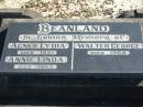 
BEANLAND;
Agnes Lydia, died 1921;
Annie Linda, died 1965;
Walter George, died 1968;
Woodford Cemetery, Caboolture
