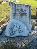 
Susan, wife of William T. HART,
died 14 March 1918 aged 53 years;
Woodford Cemetery, Caboolture
