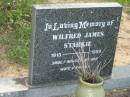 
Wilfred James STARKIE,
1918-1989,
missed by wife and family;
Woodford Cemetery, Caboolture
