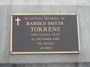 
Harold Smyth TORRENS,
died 16 Dec 1983 aged 76 years;
Woodford Cemetery, Caboolture
