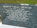 
Arthur Colin DUNCAN,
3-10-1933 - 6-4-2004,
together always Joan;
Woodford Cemetery, Caboolture
