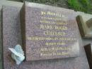 
Mark Roger CUSTANCE, son brother uncle,
died 26 Mary 1997 aged 27 years;
Woodford Cemetery, Caboolture
