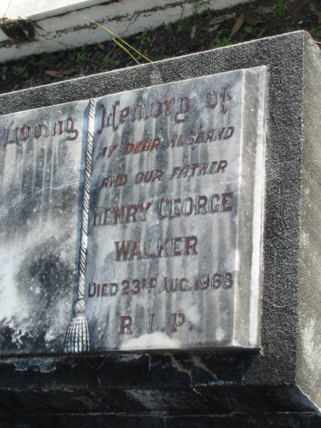 Henry George WALKER, husband father,  | died 23 Aug 1968;  | Woodford Cemetery, Caboolture  | 