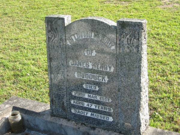 James Henry HUDDUCK,  | died 23 Mar 1951 aged 47 years;  | Woodford Cemetery, Caboolture  | 