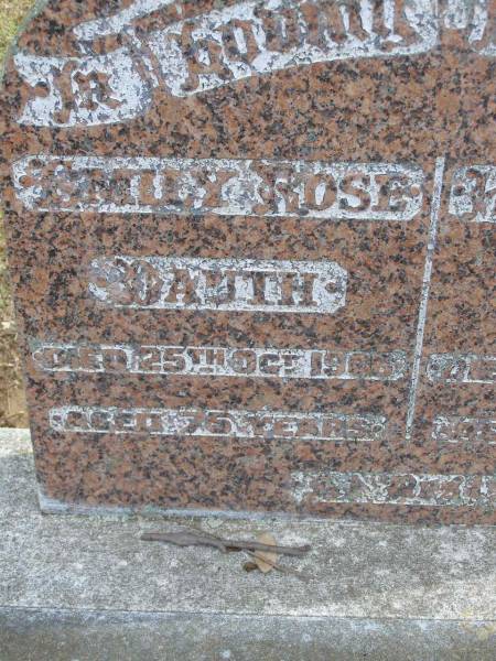 Emily Rose DAUTH  | 25 Oct 1966, aged 75  | Harry Otto Dauth  | 5 Feb 1960, aged 71  | Woodhill cemetery (Veresdale), Beaudesert shire  |   | 