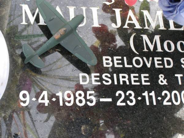 Maui James HAYES (Mooi)  | son of Desiree and Tom Hayes  | b:  9 Apr 1985  | d: 23 Nov 2003  | aged 18  | Woodhill cemetery (Veresdale), Beaudesert shire  |   | 