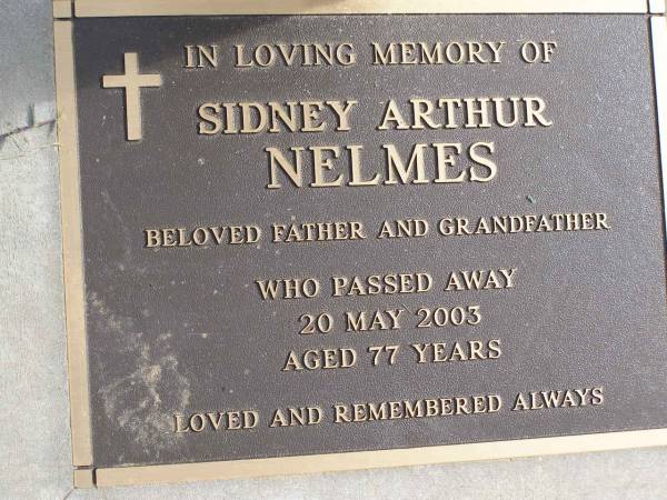 Sidney Arthur NELMES  | 20 May 2003, aged 77  | Woodhill cemetery (Veresdale), Beaudesert shire  |   | 