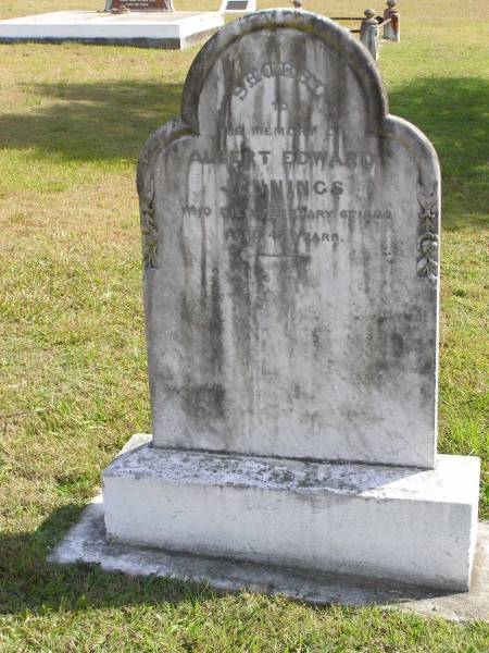 Albert Edward Jennings  | 6 Feb 1886, aged 42  | Woodhill cemetery (Veresdale), Beaudesert shire  |   | 