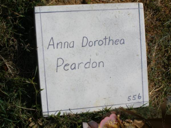 Anna Dorothea Peardon  | Woodhill cemetery (Veresdale), Beaudesert shire  |   | 