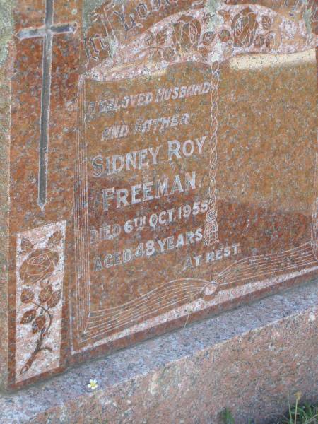 Sidney Roy Freeman  | 6 Oct 1955, aged 48  | Woodhill cemetery (Veresdale), Beaudesert shire  |   | 