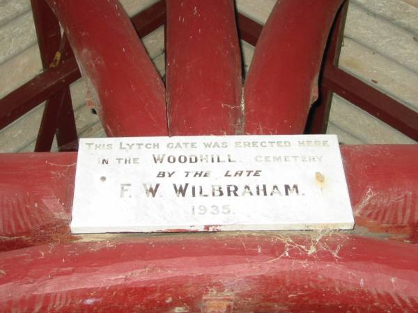 F W WILBRAHAM  | 1935  | Woodhill cemetery (Veresdale), Beaudesert shire  | 