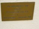 David BEASLEY b: 26 Jun 1943 d: 8 Oct 1994  Lions Club Memorial Wall - Woombye 