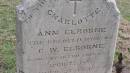 
Charlotte Ann ELBORNE
d: 12 Apr 1887 aged 27
wife of G.W. ELBORNE

Yandilla All Saints Anglican Church with Cemetery
 
