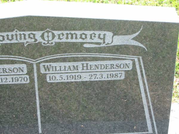 Alan HENDERSON  | b: 13 Dec 1945  | d: 15 Dec 1970  |   | William HENDERSON  | b: 10 May 1919  | d: 27 Mar 1987  |   | Yandina Cemetery  |   | 