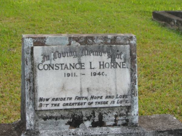 Constance L HORNE  | b: 1911  | d: 1940  |   | Yandina Cemetery  |   | 