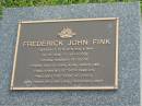 Frederick John FINK b: 18 Dec 1915 d: 27 Jan 2002 husband of Dulcie father of John, Alan, Janice, Ian  Yandina Cemetery  