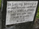 Emily Amelia SPINKS d: 4 Jun 1960 aged 81  Yandina Cemetery  