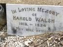 Harold WALSH, 1912 - 1934; Yangan Presbyterian Cemetery, Warwick Shire 
