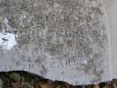
Christen JORGENSEN,
husband,
died 23 April 1907 aged 71 years;
Yangan Presbyterian Cemetery, Warwick Shire
