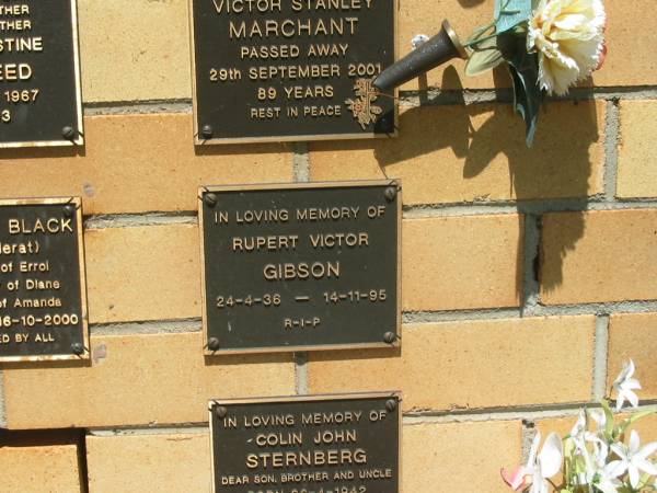 Rupert Victor GIBSON,  | 24-4-36 - 14-11-95;  | Yarraman cemetery, Toowoomba Regional Council  | 