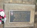 
Dorothy Johanna PERKINS (WOLSKI),
born 18 June 1920,
died 22 Nov 1997;
Yarraman cemetery, Toowoomba Regional Council
