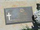 
C.V. LOVEDAY,
died 31 Aug 1998 aged 75 years,
husband of Joyce,
father of Lance, Colin & David;
Yarraman cemetery, Toowoomba Regional Council
