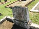 
Ada Lousia WYVILL,
died 1 Jan 1931 aged 65 years;
Andrew James 
died 21 June 1958 aged 80 years;
Yarraman cemetery, Toowoomba Regional Council
