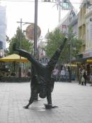 Sculpture of man doing handstand, Perth, Western Australia 