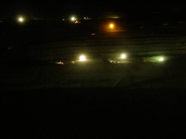 The Super Pit at night,  | the lights are from the trucks etc,  | it is 24x7 operation,  | Kalgoorie, Western Australia  | 