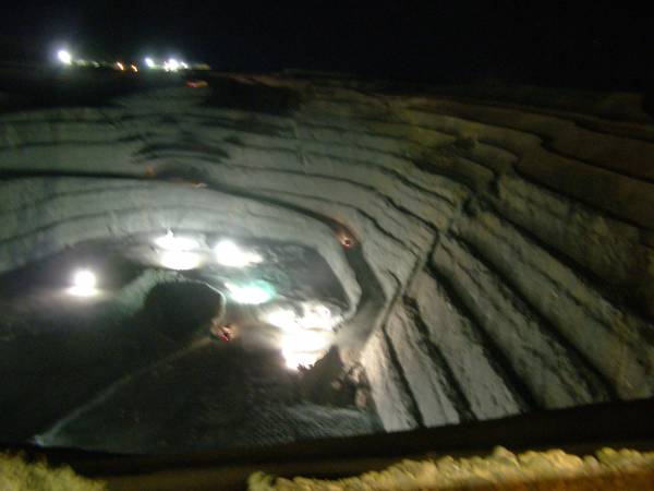 The Super Pit at night,  | the lights are from the trucks etc,  | it is 24x7 operation,  | Kalgoorie, Western Australia  | 