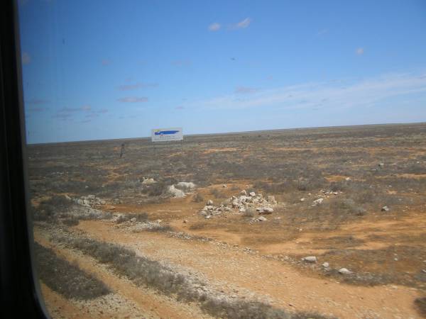 Crossing from Western Australia to South Australia  | on the Nullarbor Plain  | taken from the Indian Pacific  | 