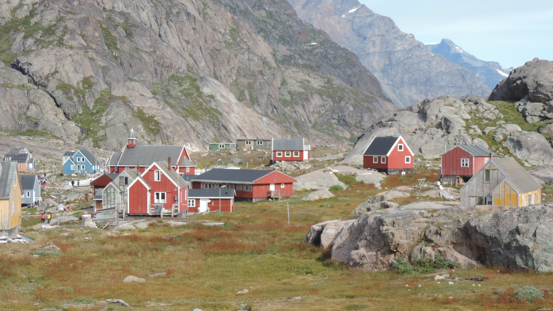 village in slight valley