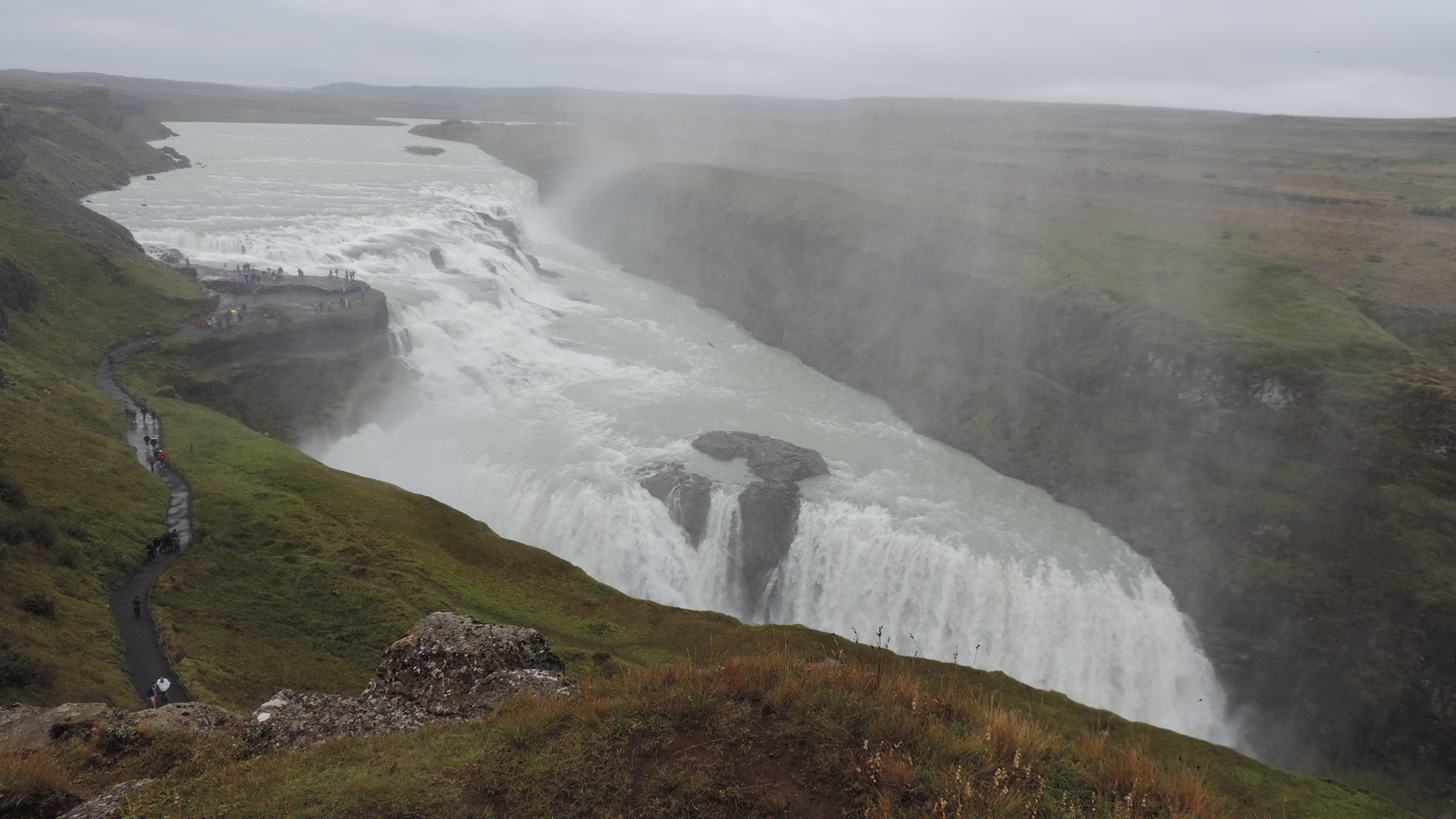 Gullfoss waterfall (golden waterfall).